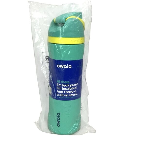 Owala FreeSip 24 oz Water Bottle Insulated Stainless Steel Neon Basil Green New - Picture 1 of 5